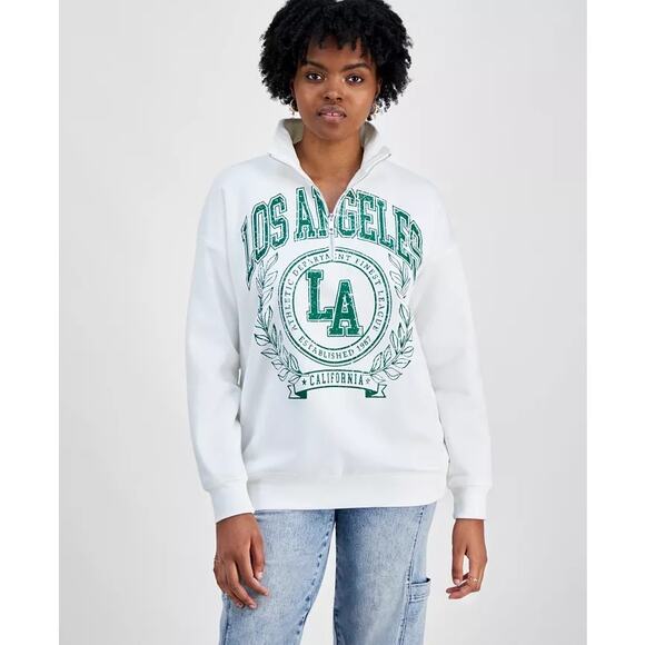 Self Esteem Juniors' Los Angeles Quarter-Zip Sweatshirt - Picture 2 of 3